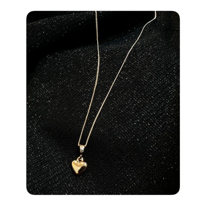 GENERICO - Collar Acero con dije - Corazon Full - Dorado