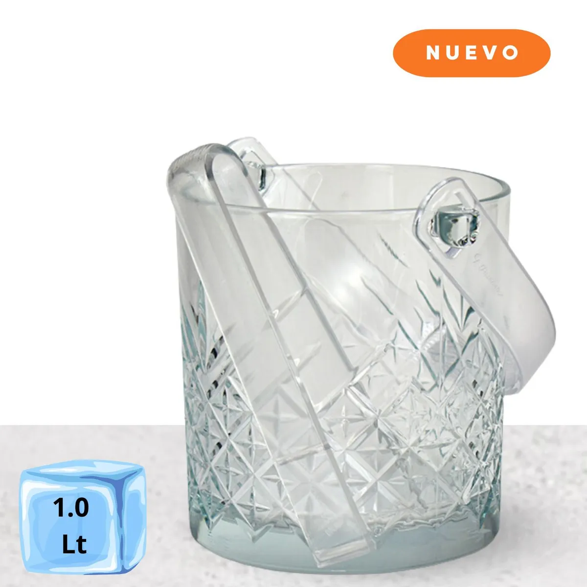 PASABAHCE - Hielera vidrio con pinza y agarradera pasabahce