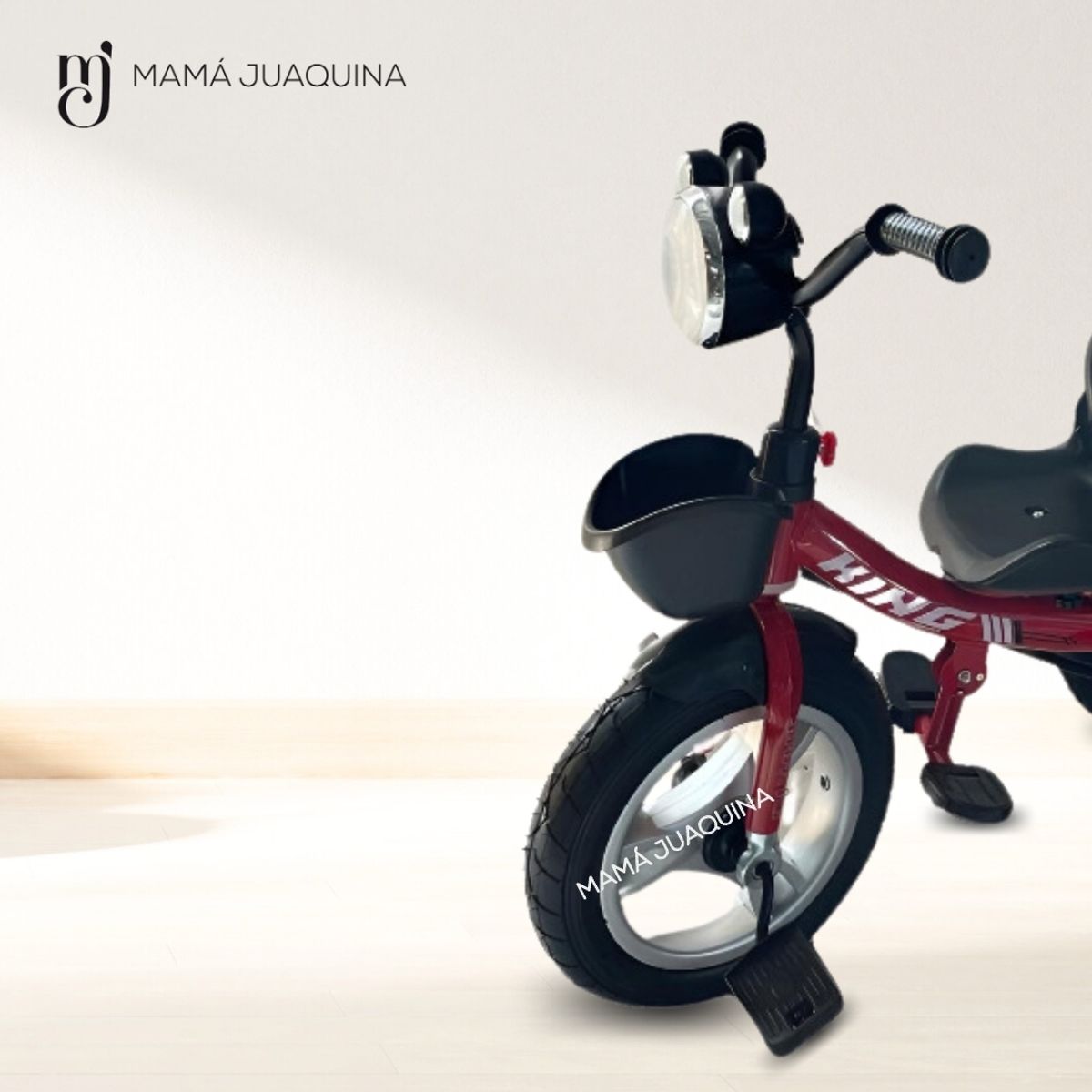 KING - Triciclo Guiador Musical «CASEY» Borgoña