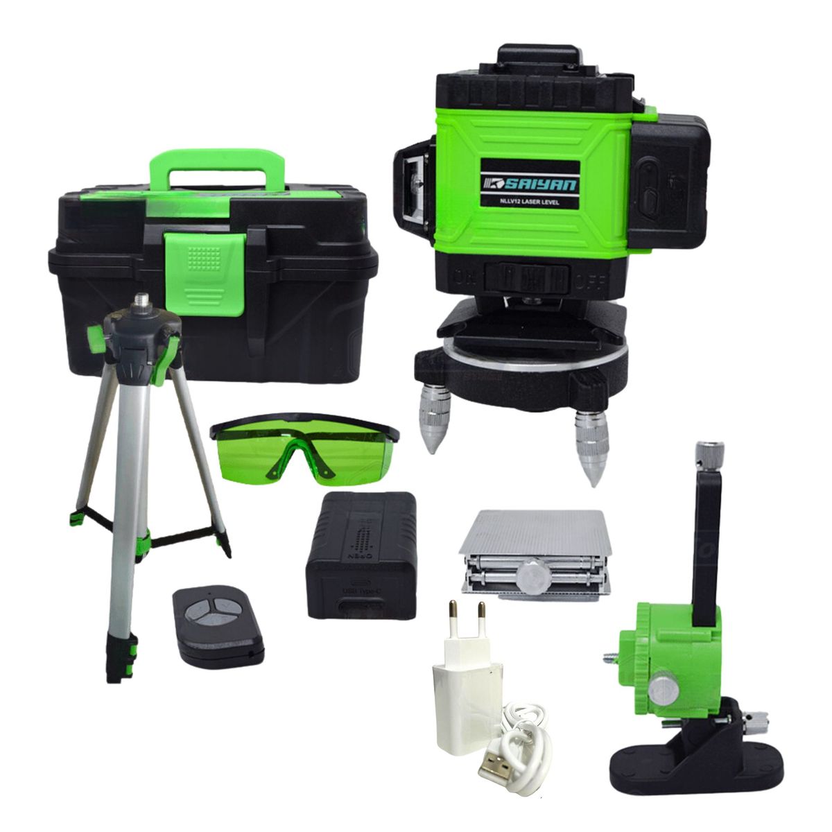 GENERICO - Nivel laser 12 lineas bateria 5ah Sayan incluye tripode