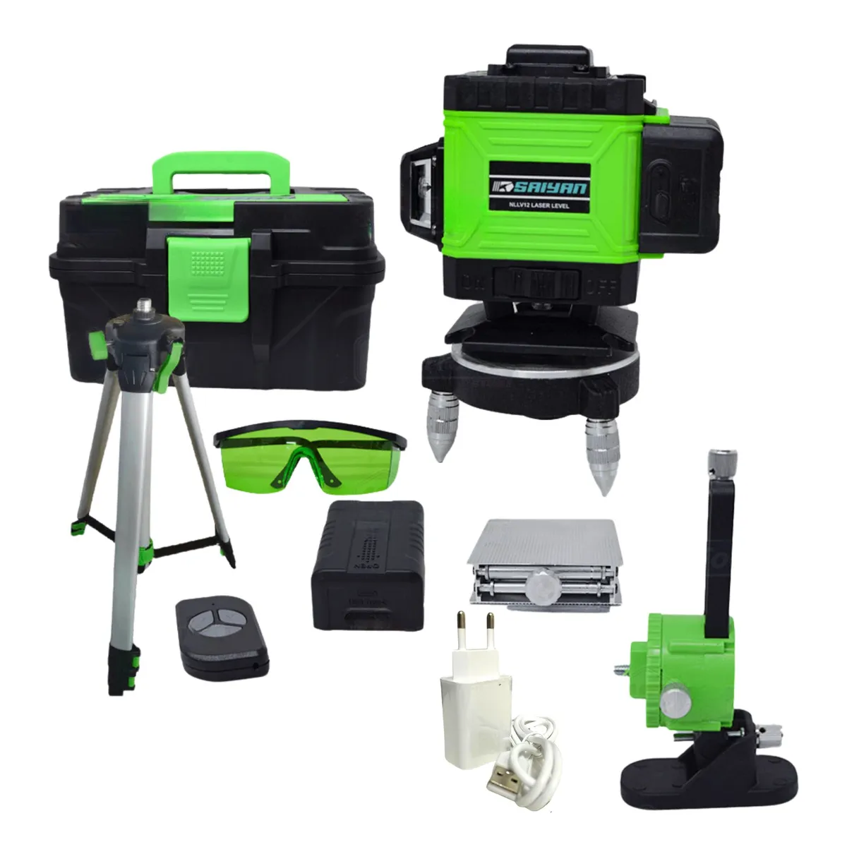 GENERICO - Nivel laser 12 lineas bateria 5ah Sayan incluye tripode