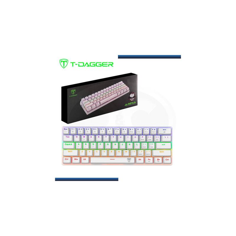 T-DAGGER - Teclado T-Dagger ARENA Rainbow Spanish T-TGK321W-BR WHITE