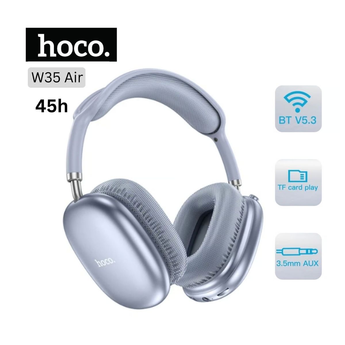 HOCO - Audífonos Bluetooth Inalámbricos Hoco W35 air - azul