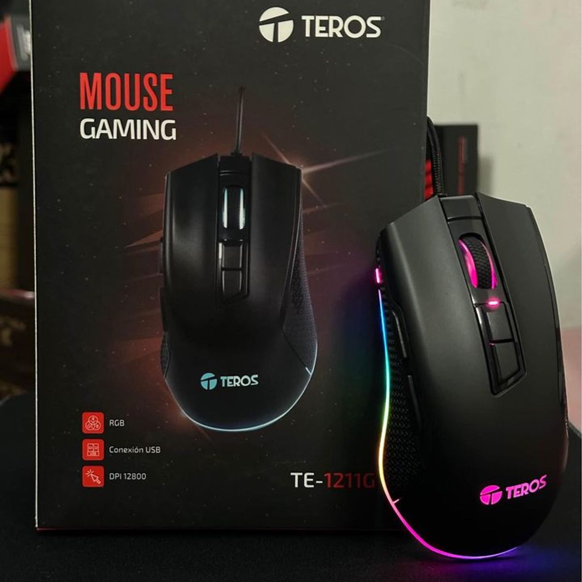 TEROS - Mouse gamer Teros TE-1211G mouse para juegos con cable