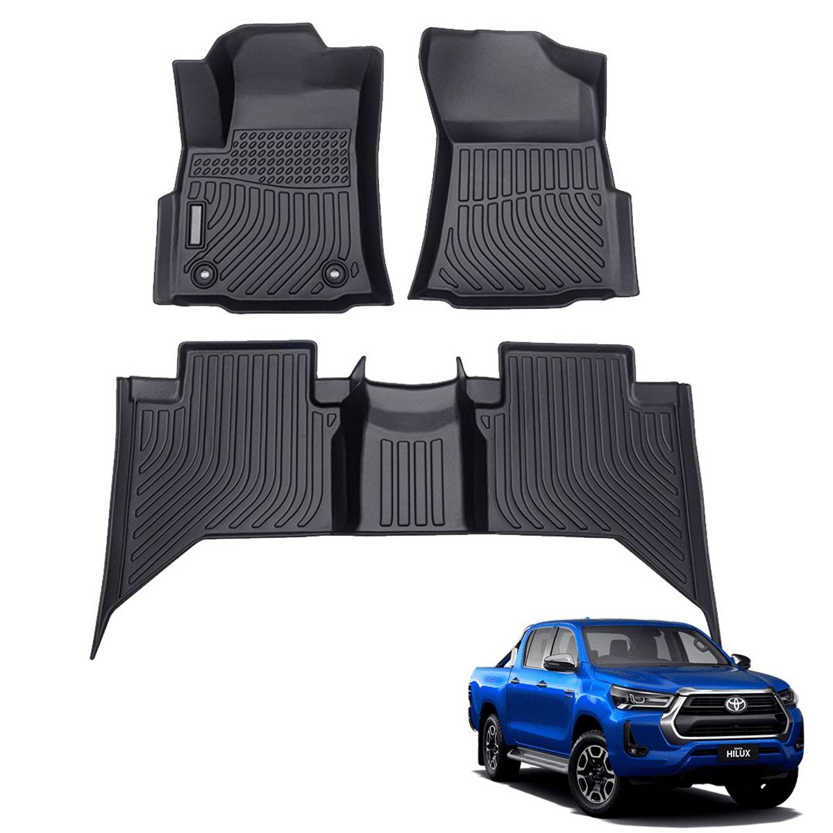GENERICO - PROTECTOR CUBRE PISO 5D TPE TOYOTA HILUX REVO 2015-2024