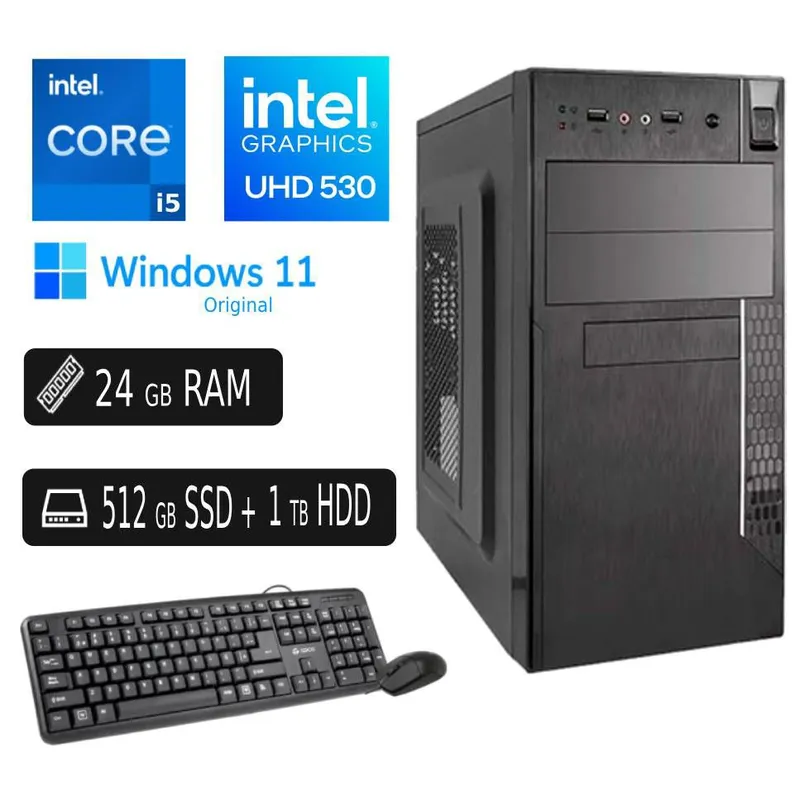 INTEL - COMPUTADORA PC Intel Core i5 7ma 24GB 512GB SSD 1TB HDD EXTERNO REGALO