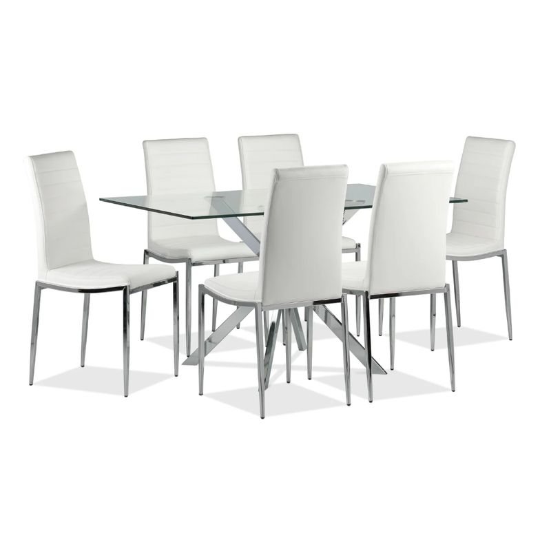 CENTRAL DECCO - COMEDOR 6 SILLAS GLASGOW BLANCO