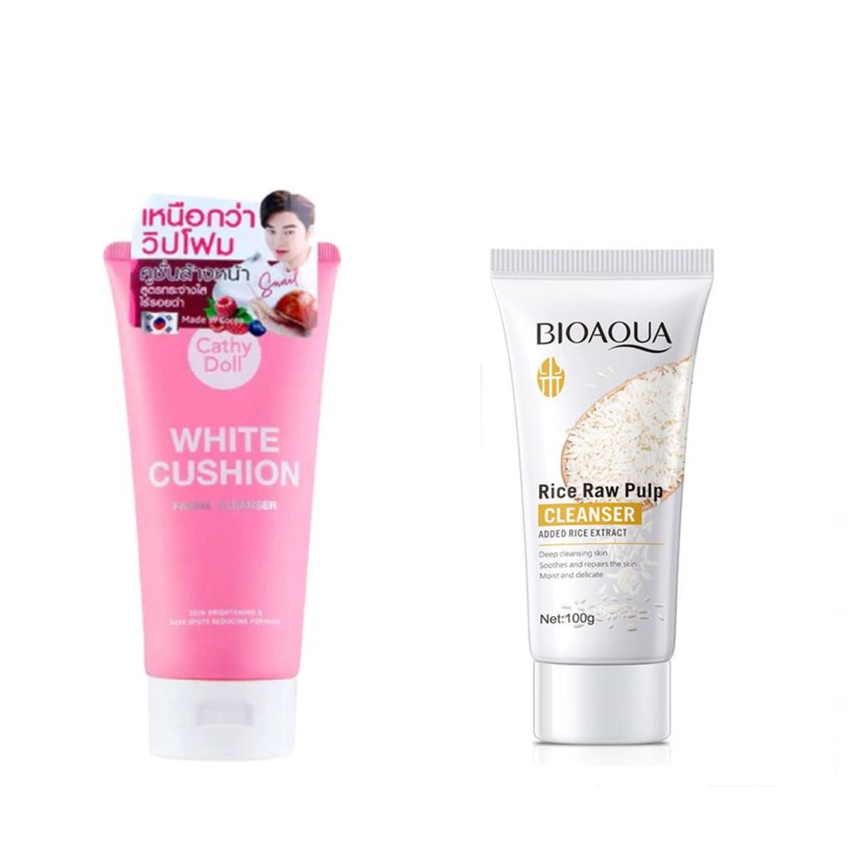 BIOAQUA - Limpiador Facial de Espuma Blanca Y LIMPIADOR FACIAL ARROZ BIOAQUA