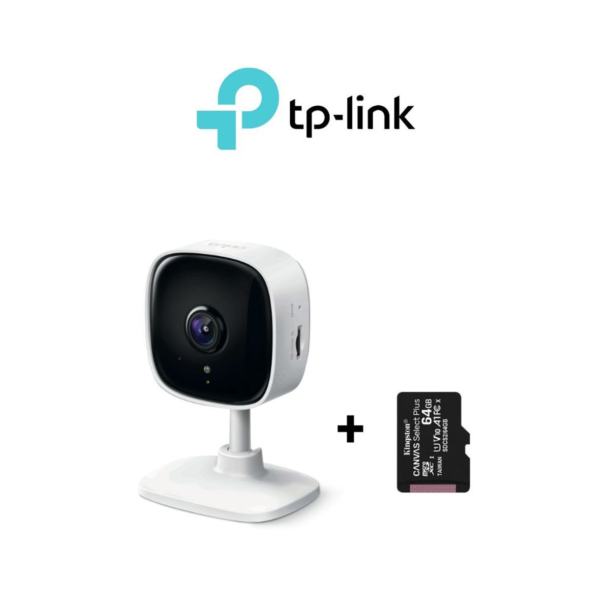 TP LINK - Cámara de seguridad wifi 2K para interiores Tapo-C110 + SD 64 GB - Tp-Link