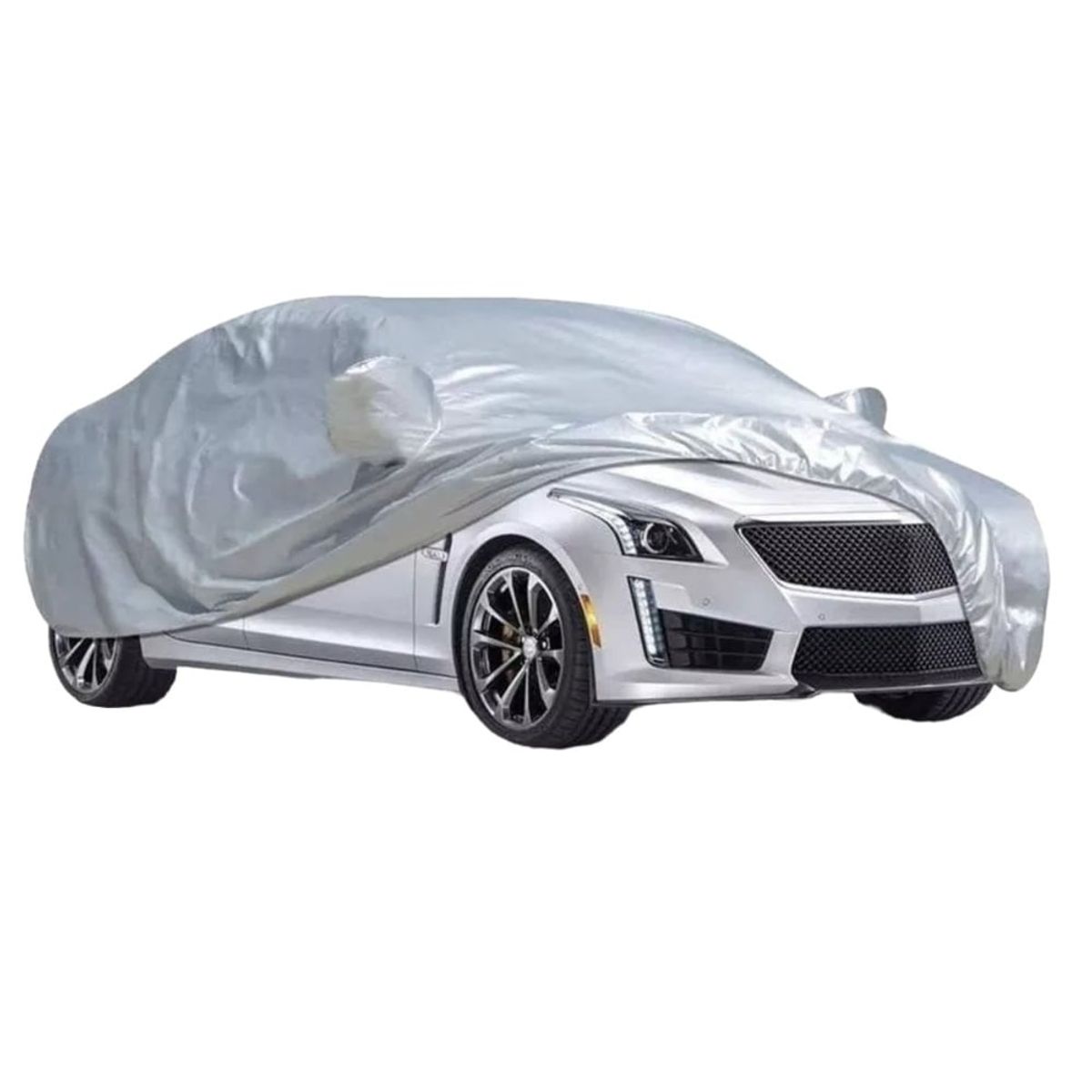 GENERICO - COBERTOR FUNDA PARA AUTO IMPERMEABLE  GRIS - TALLA L