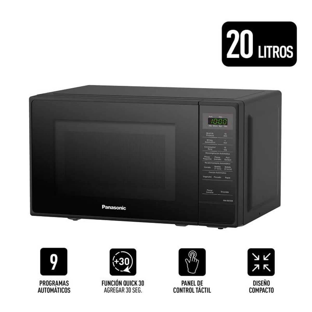 PANASONIC - Horno Miroondas PANASONIC 20L NN-SB25JBRPK Negro