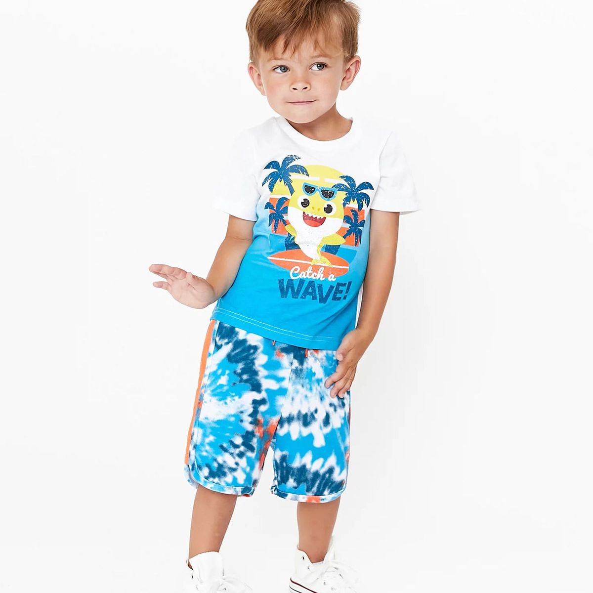 NICKELODEON - CONJUNTO POLO Y SHORT NIÑO BABY SHARK TALLA 5T