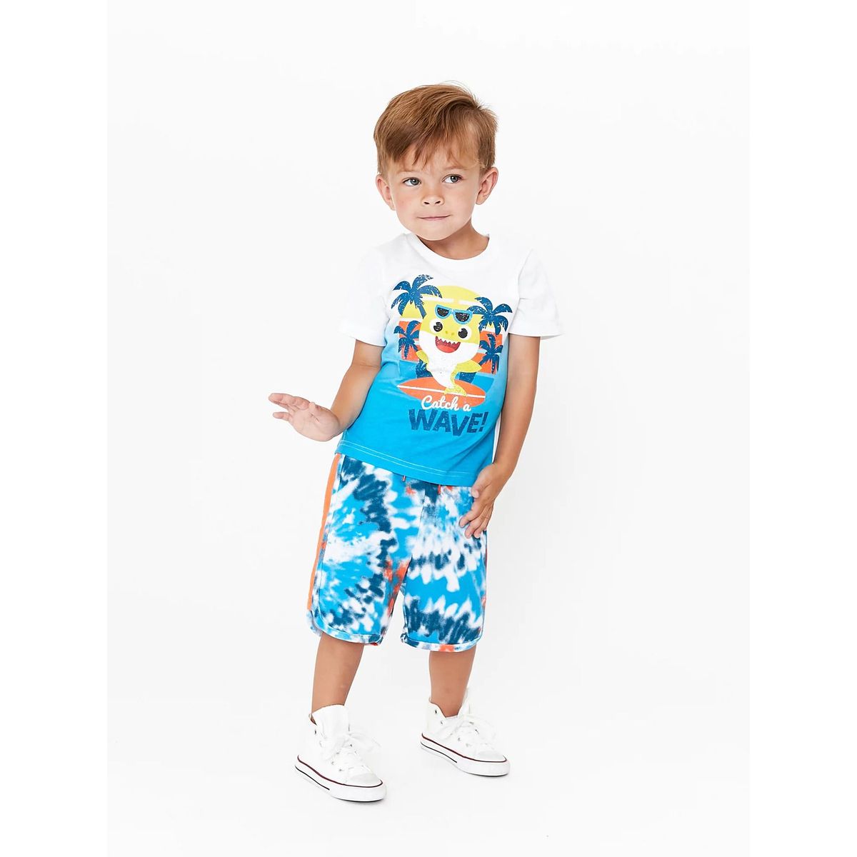NICKELODEON - CONJUNTO POLO Y SHORT NIÑO BABY SHARK TALLA 5T