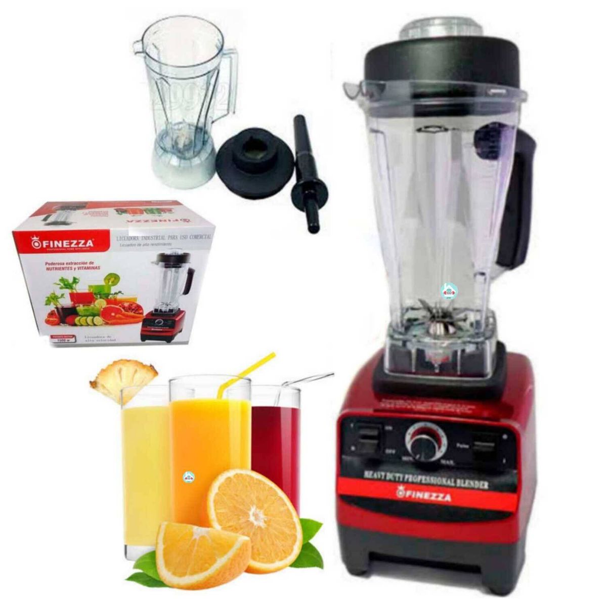 FINEZZA - Licuadora Eléctrica Profesional FINEZZA FZ-889IND Rojo