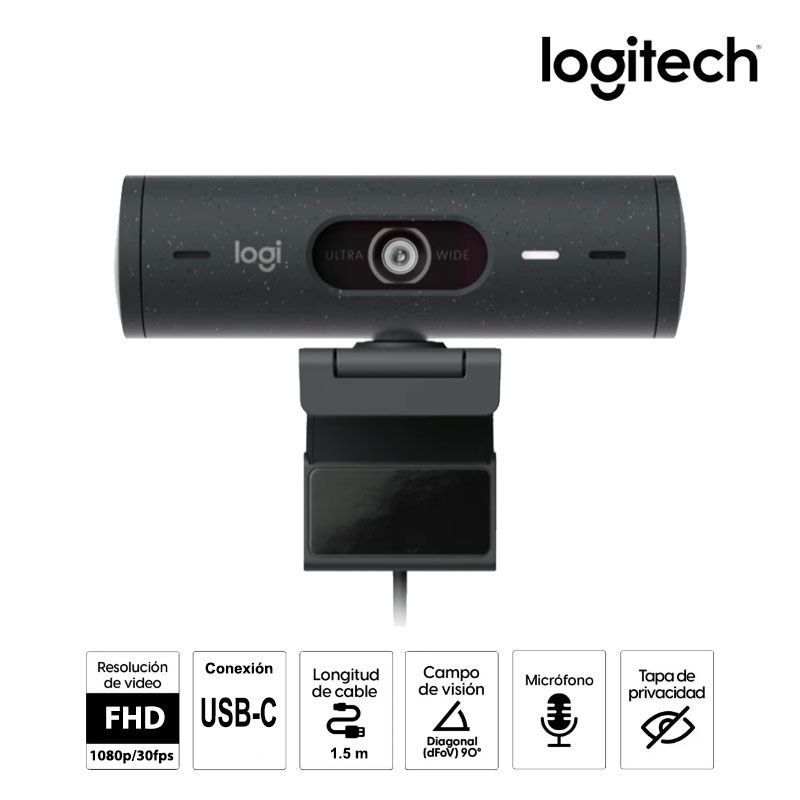 LOGITECH - CAMARA WEB LOGITECH BRIO 500 FHD 1080P USB-C BLACK