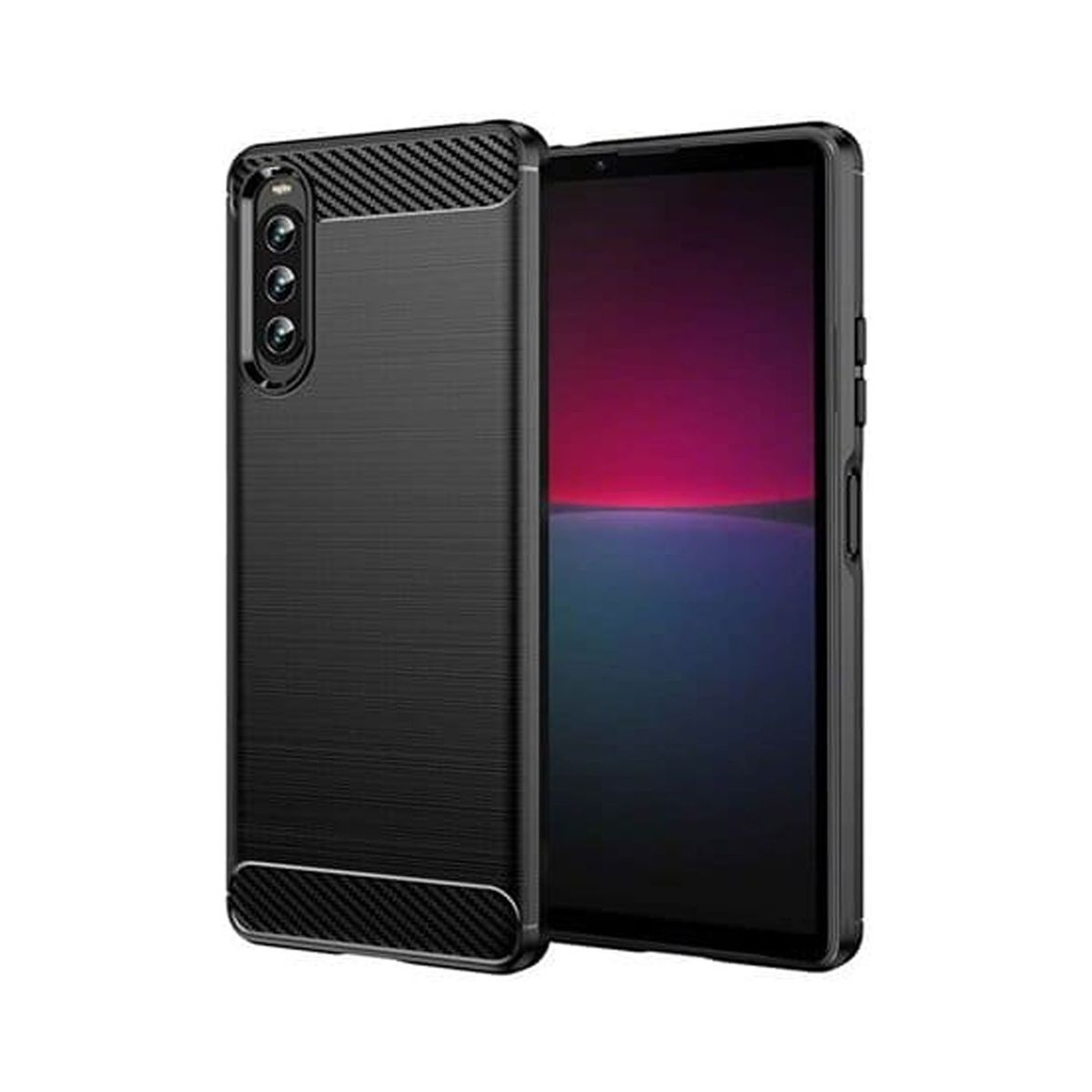 GENERICO - Case Funda Silicona Fibra De Carbono SONY XPERIA 10 IV  - Negro