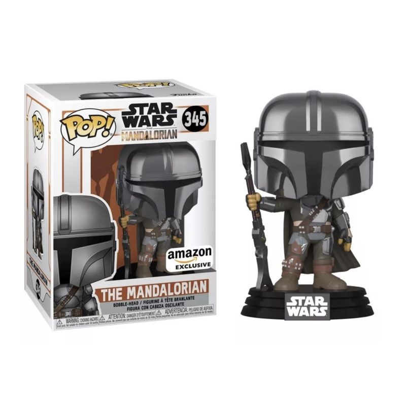 FUNKO - The Mandalorian Funko Pop 345 Metallic Star Wars amazon
