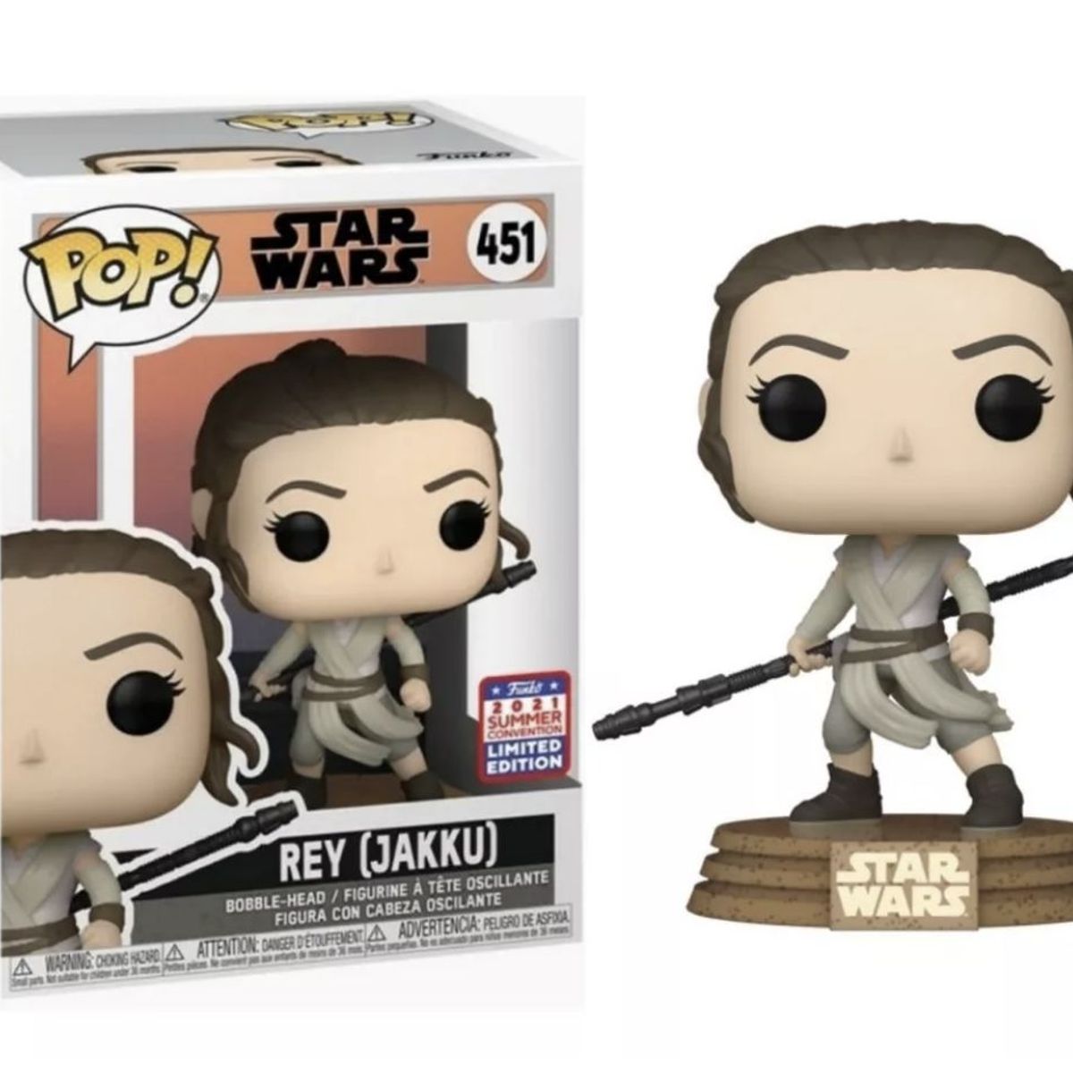 FUNKO - Rey Funko Pop 451 Convención Star Wars The Mandalorian
