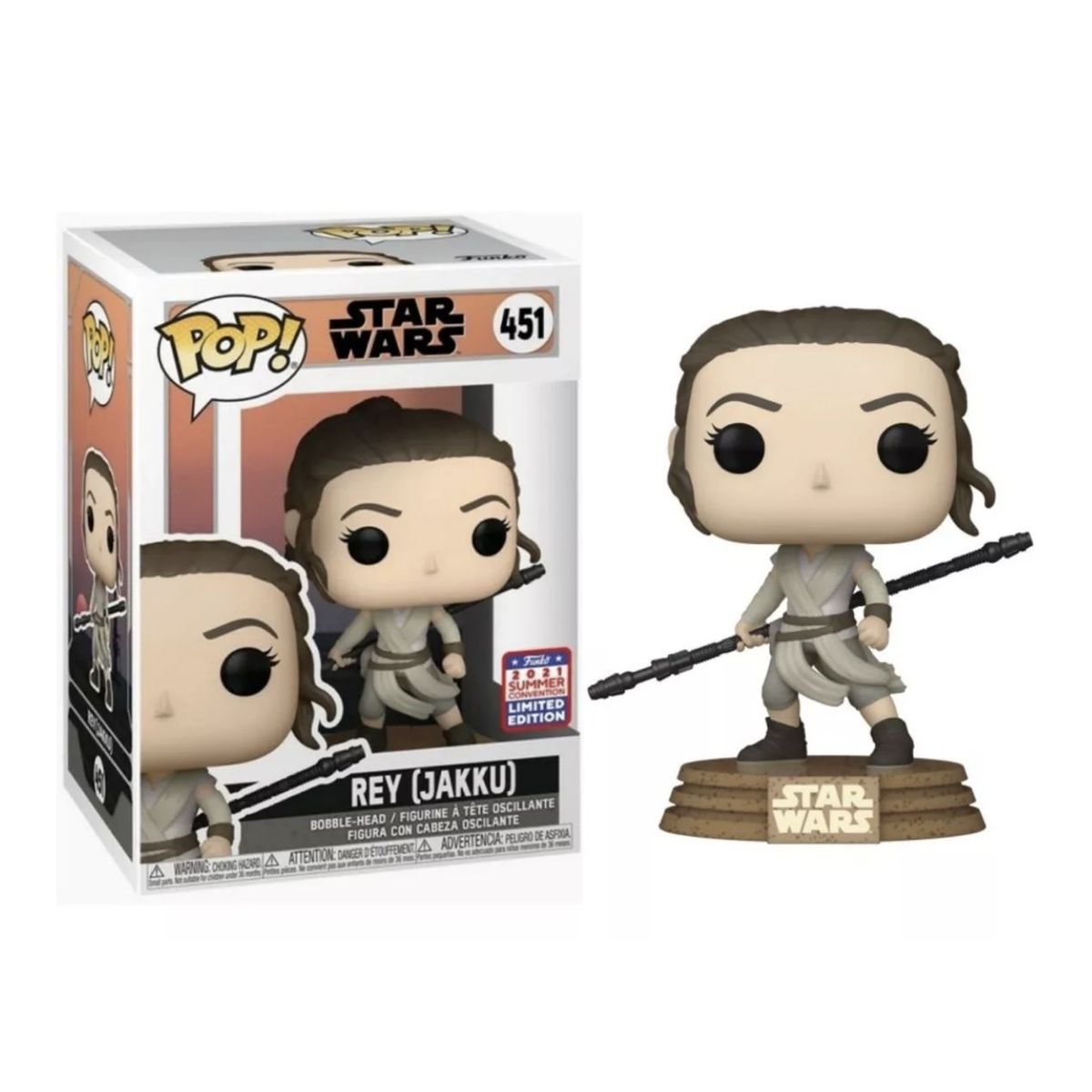 FUNKO - Rey Funko Pop 451 Convención Star Wars The Mandalorian
