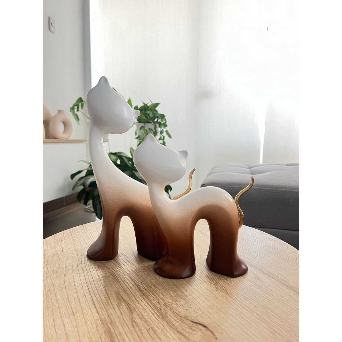 MAP DESIGN HOME - Adorno Pareja De Gatos 30x7x17cm & 21x5x14cm