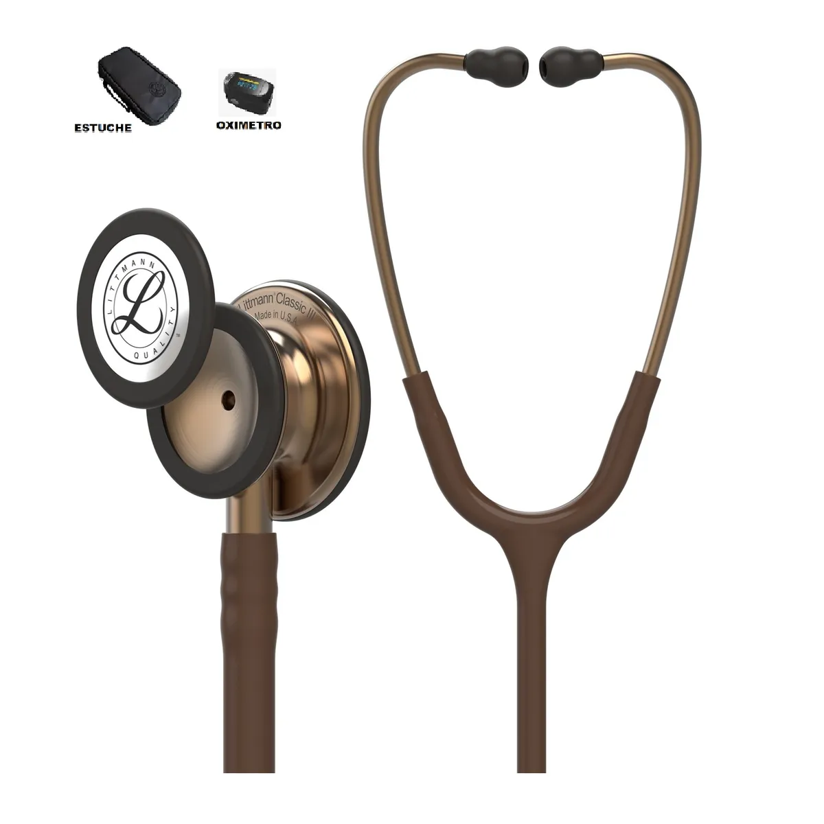 LITTMANN - Estetoscopio Littmann Classic III chocolate cobre + ESTUCHE