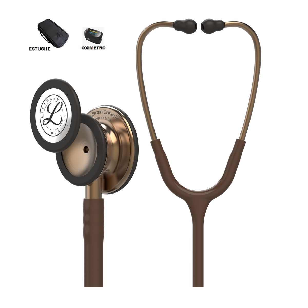 LITTMANN - Estetoscopio Littmann Classic III chocolate cobre + ESTUCHE