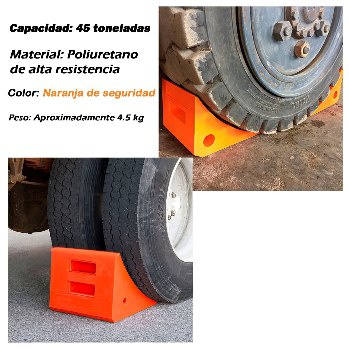 GENERICO - Taco de Seguridad Poliuretano 45TN Naranja