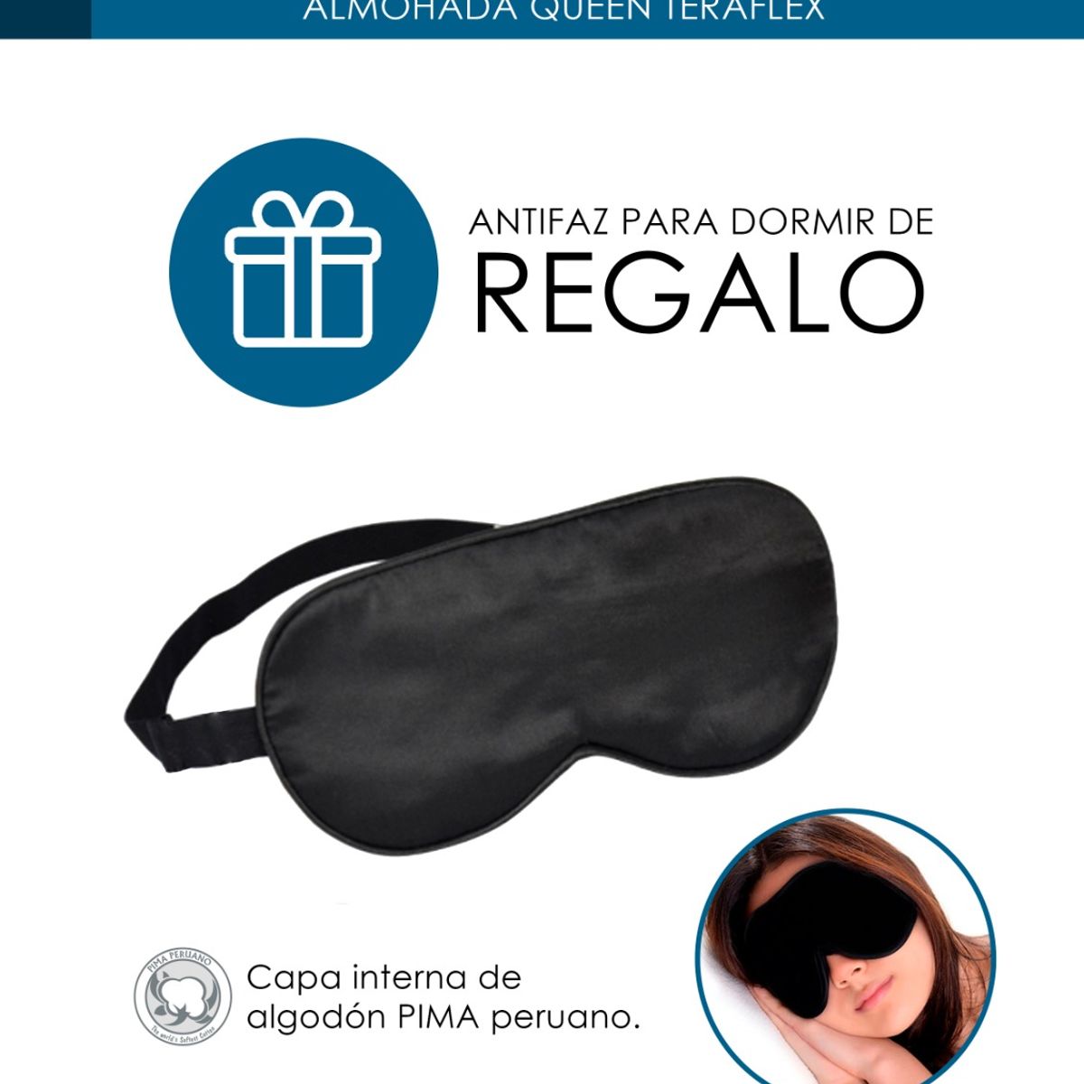 GENERICO - ALMOHADA QUEEN MEMORY FOAM 75x50x15 CM  REGALO ANTIFAZ  TERAFLEX