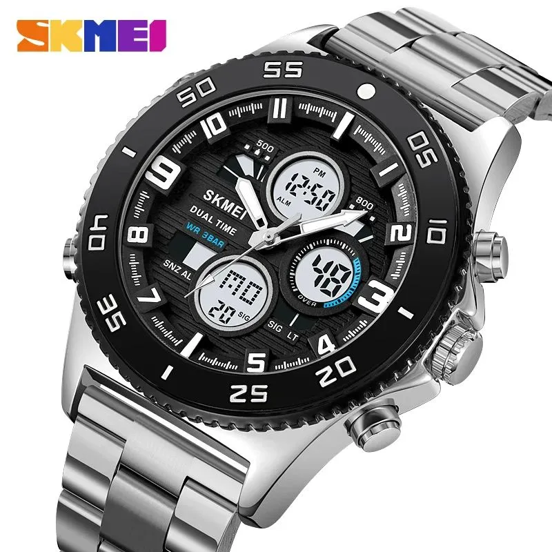 SKMEI - Reloj Skmei 2205 Plateado Analogico Digital_.