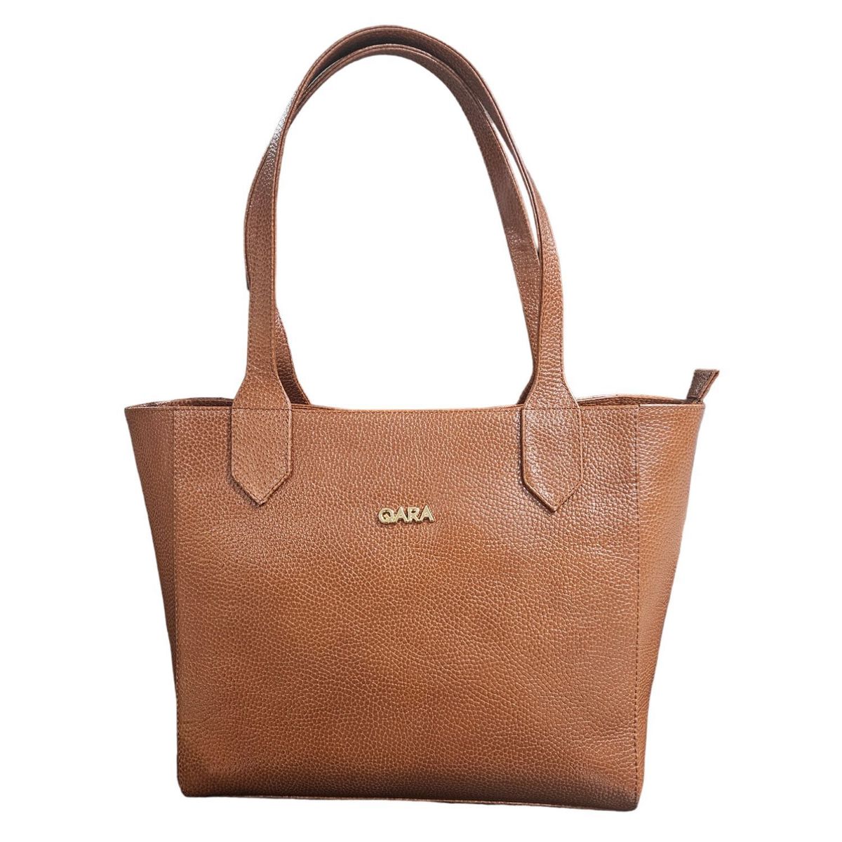 QARA - Cartera grande de cuero genuino Magda incluye neceser