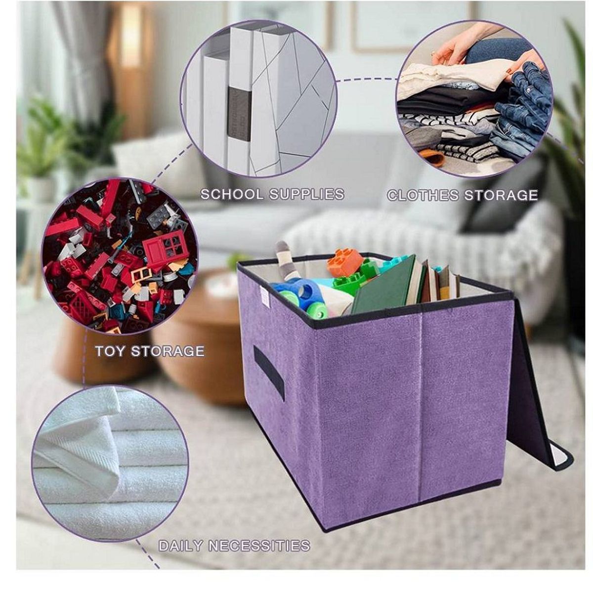 GENERICO - Organizador  Caja de Almacenamiento  Color Lila