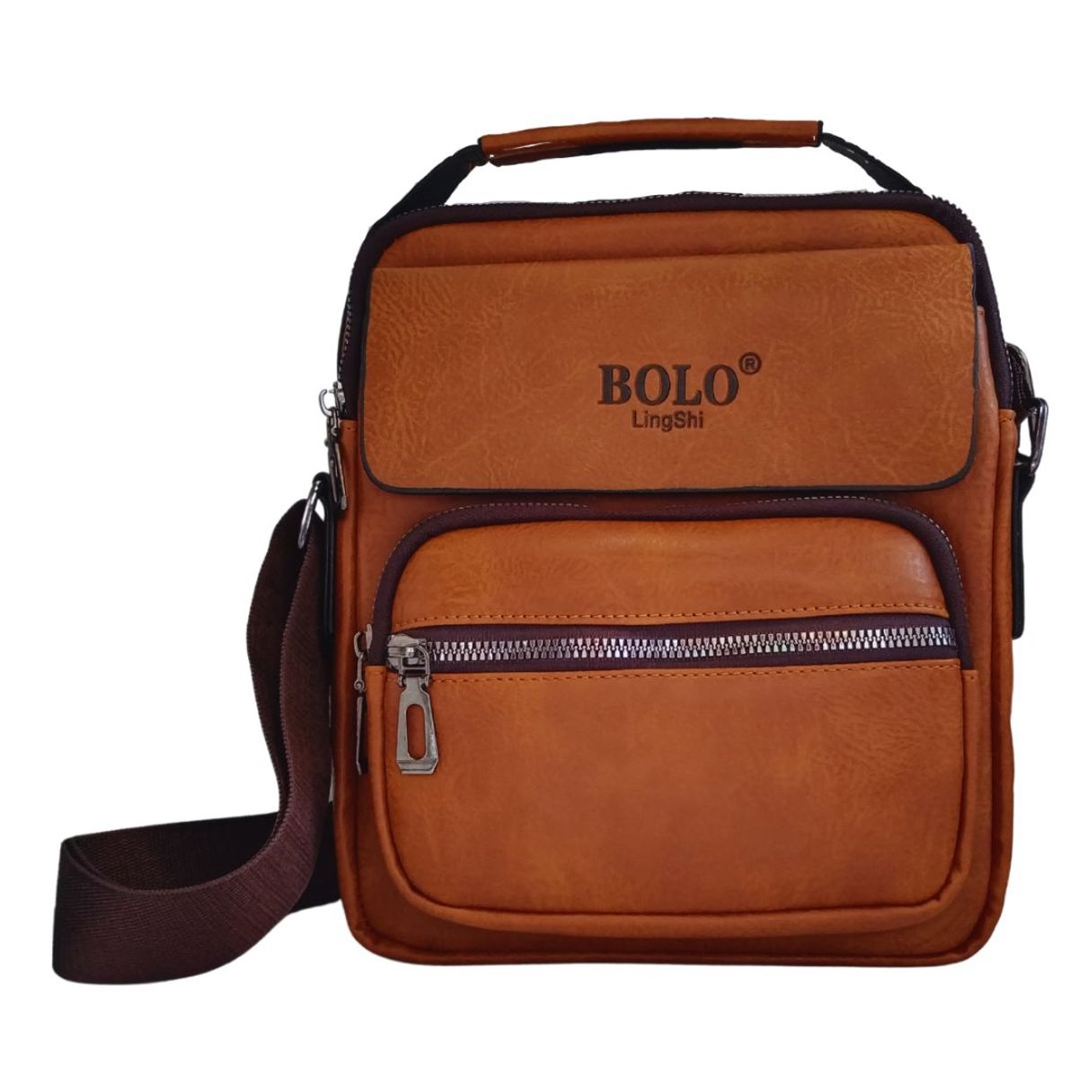 GENERICO - Morral Hombre en Cuero PU Bandolera