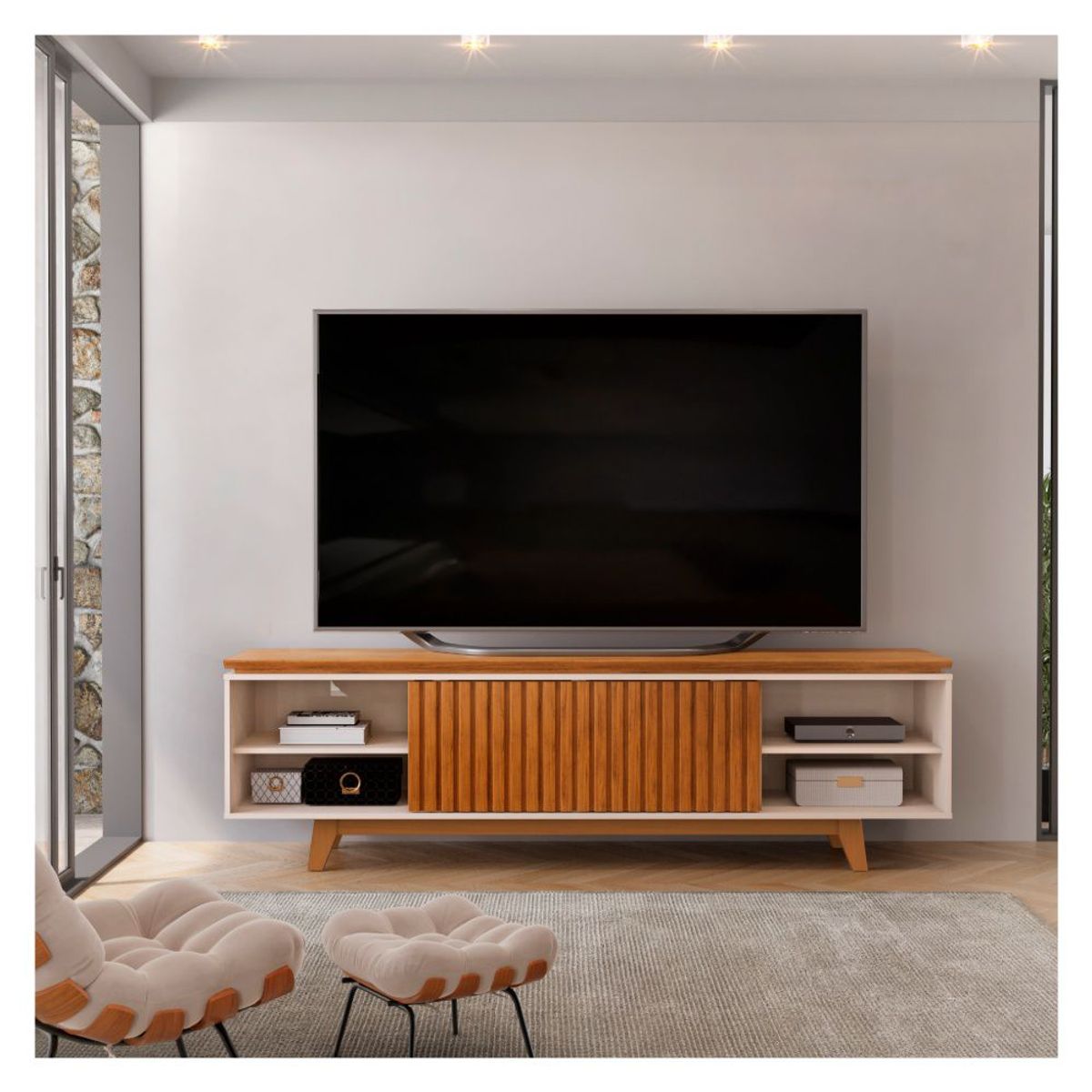 PAZART MUEBLES - MESA DE TV BOMBAY FREIJO 75