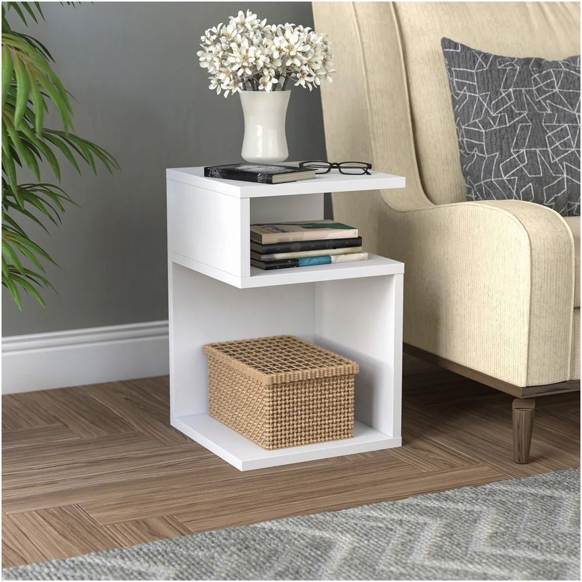 VENTITAS HOME - Mesa Auxiliar Camille Color Blanco