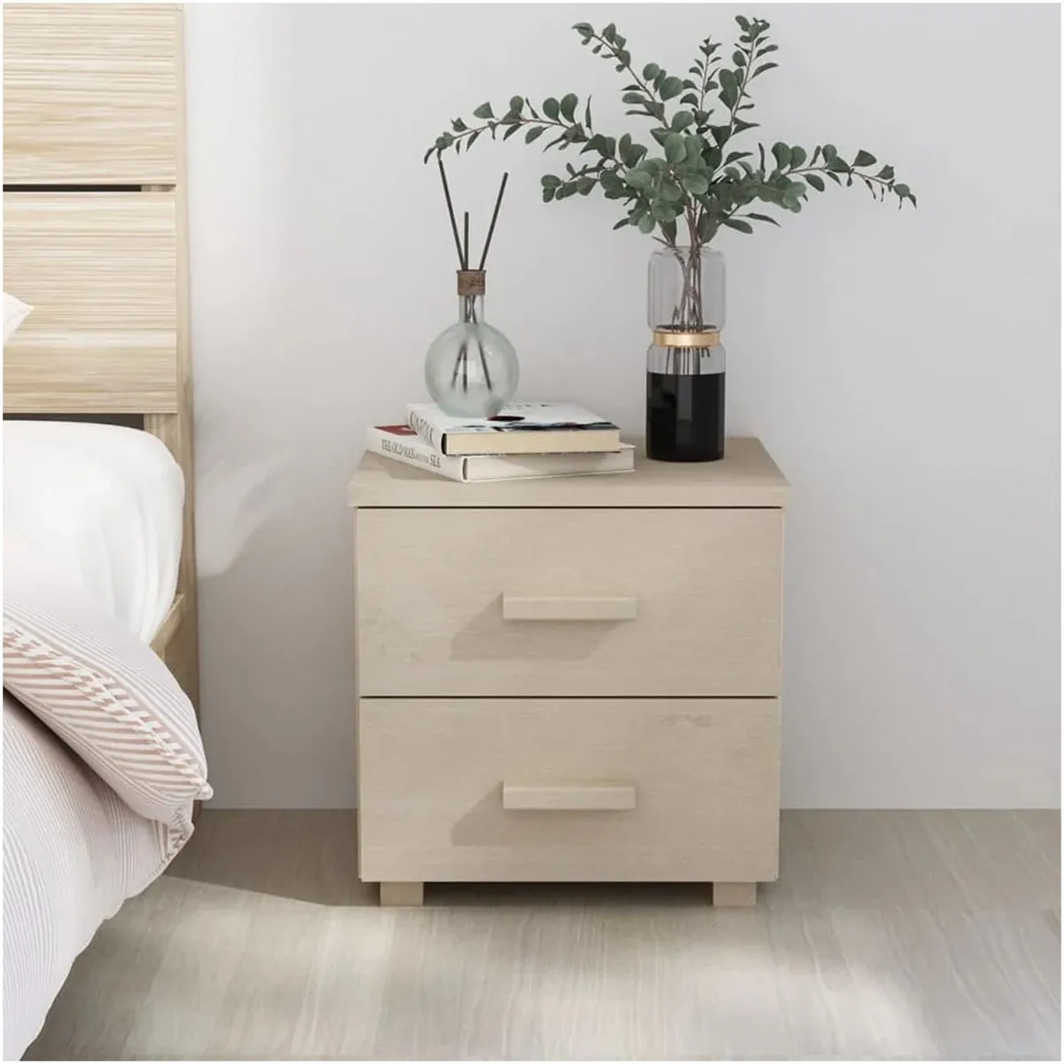 VENTITAS HOME - Velador Kyla 2 cajones Color Manzano