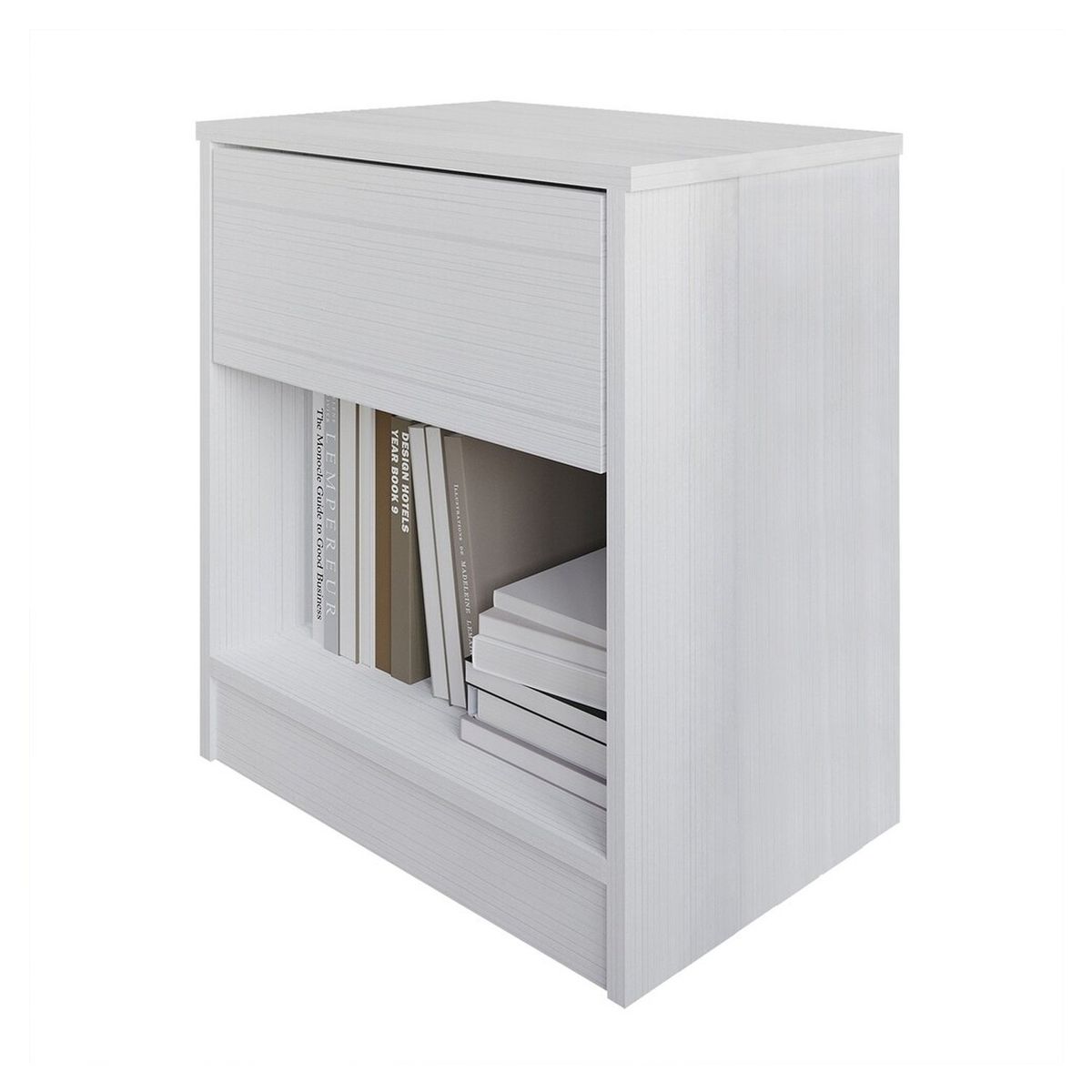 VENTITAS HOME - Velador Adrianne 1 Cajón Color Gris