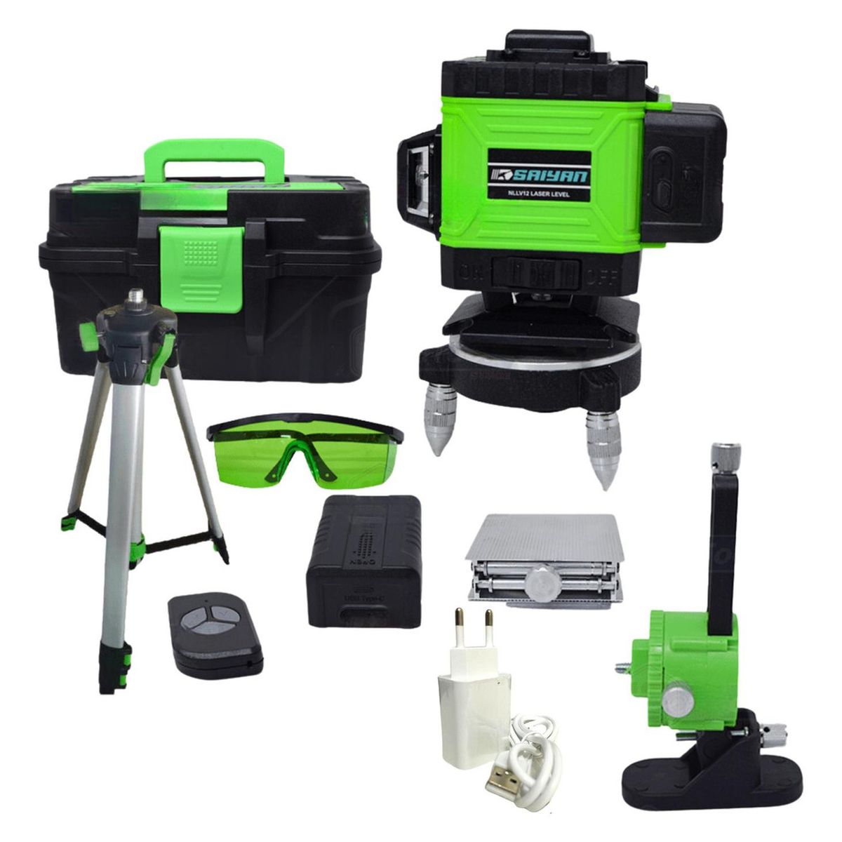 GENERICO - Nivel laser 12 lineas bateria 5ah Sayan incluye tripode