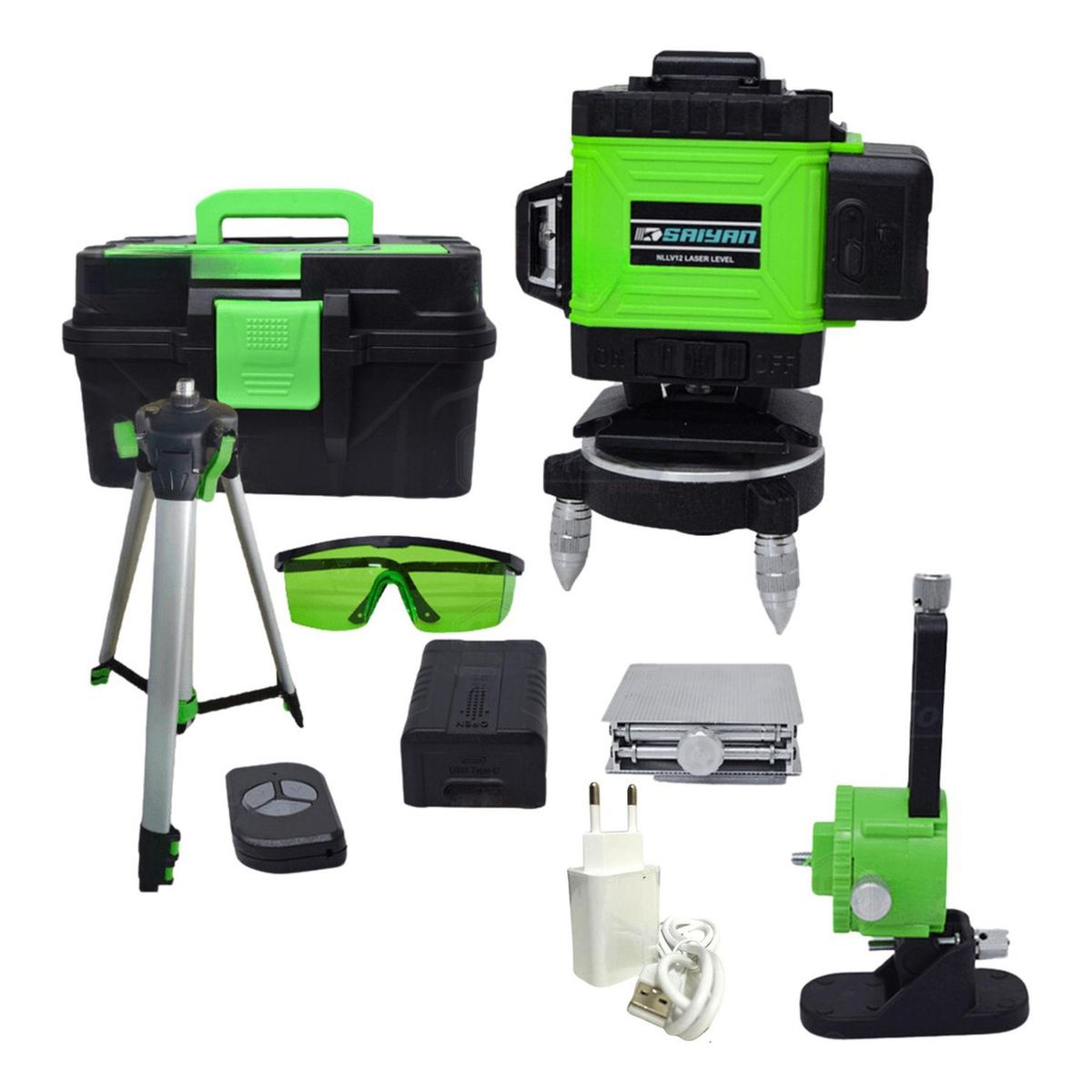 GENERICO - Nivel laser 12 lineas bateria 5ah Sayan incluye tripode