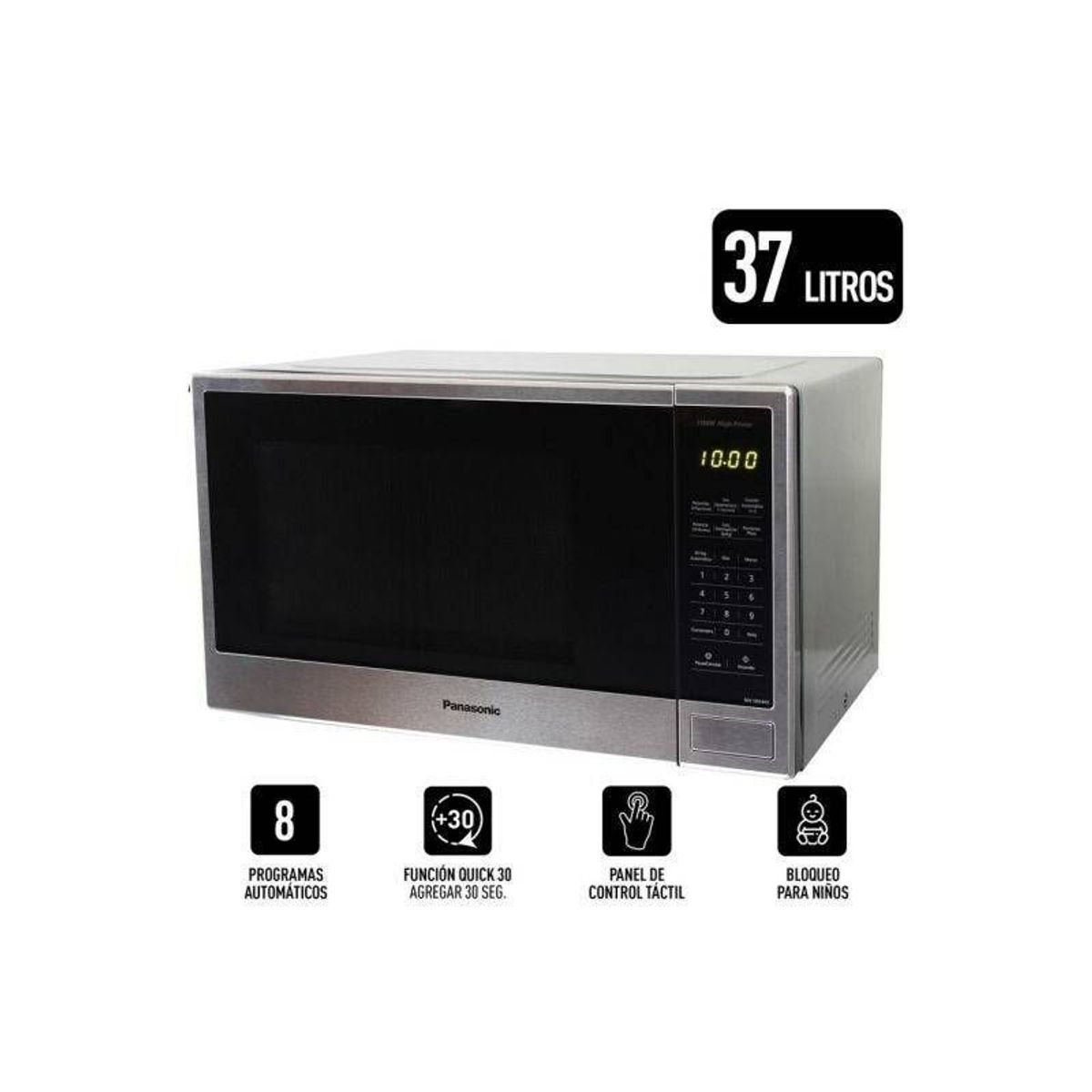 PANASONIC - Horno Microonda Panasonic NN-SB646SRPK 37L
