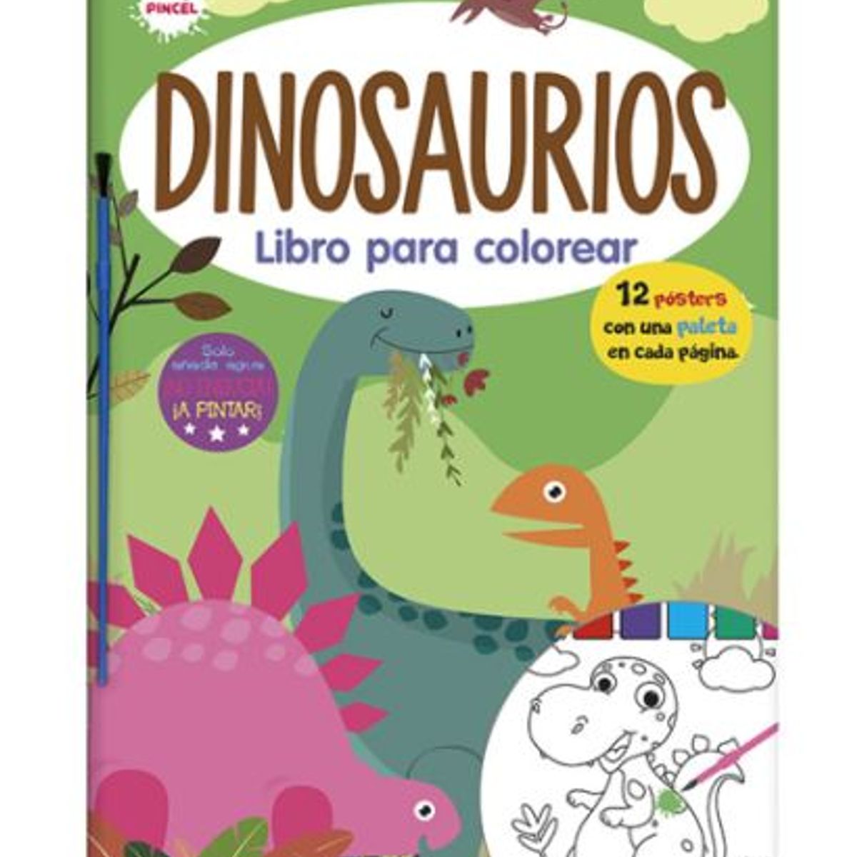 GENERICO - Dinosaurios Libro para Colorear con agua