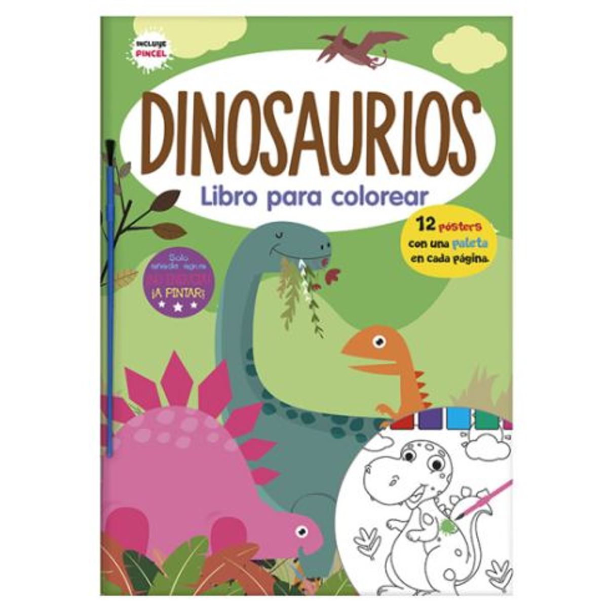 GENERICO - Dinosaurios Libro para Colorear con agua