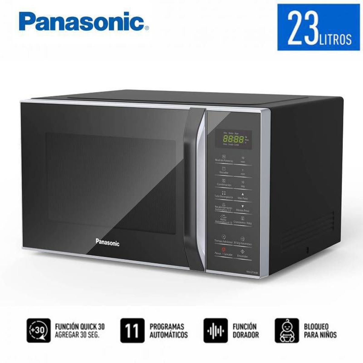 PANASONIC - Horno Microondas Panasonic 23 Litros NN-GT34JBRPK Negro