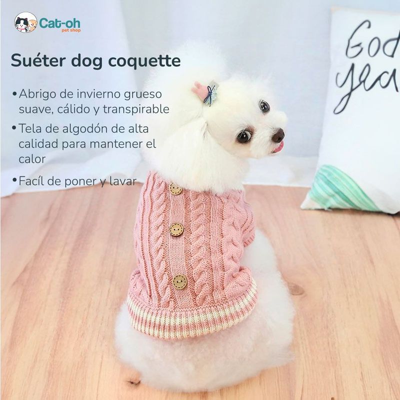 CAT OH - Ropa para perro Suéter dog coquette M