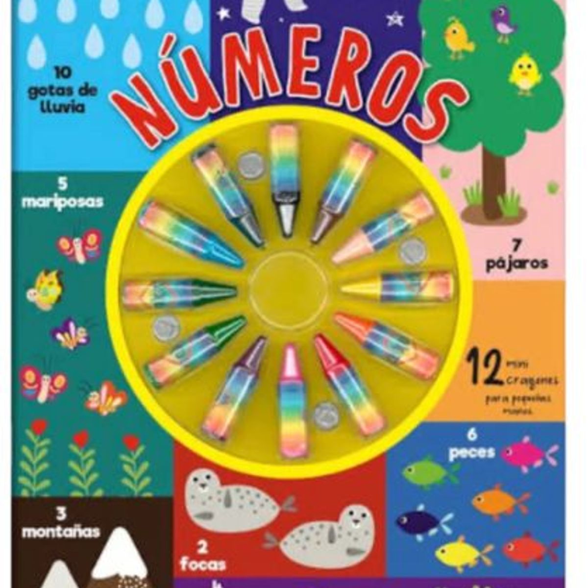 GENERICO - Libro Números y 12 mini crayolas