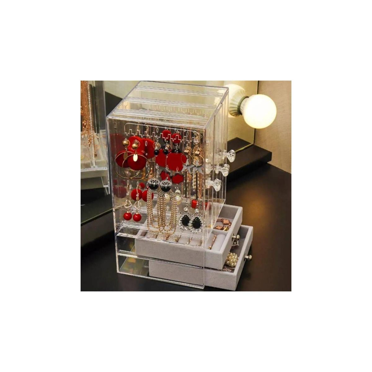 GENERICO - Organizador de joyas aretes collares  con 5  divisiones exhibidor