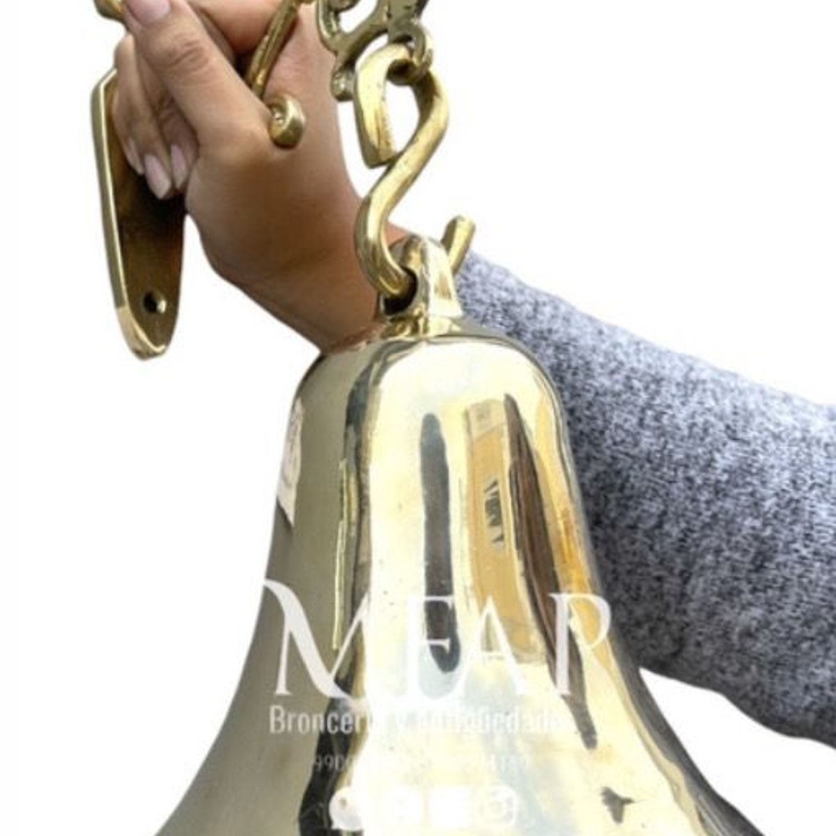 MFAP BRONCERIA Y ANTIGUEDADES - Campana Hércules 17 cm mas colgador en bronce