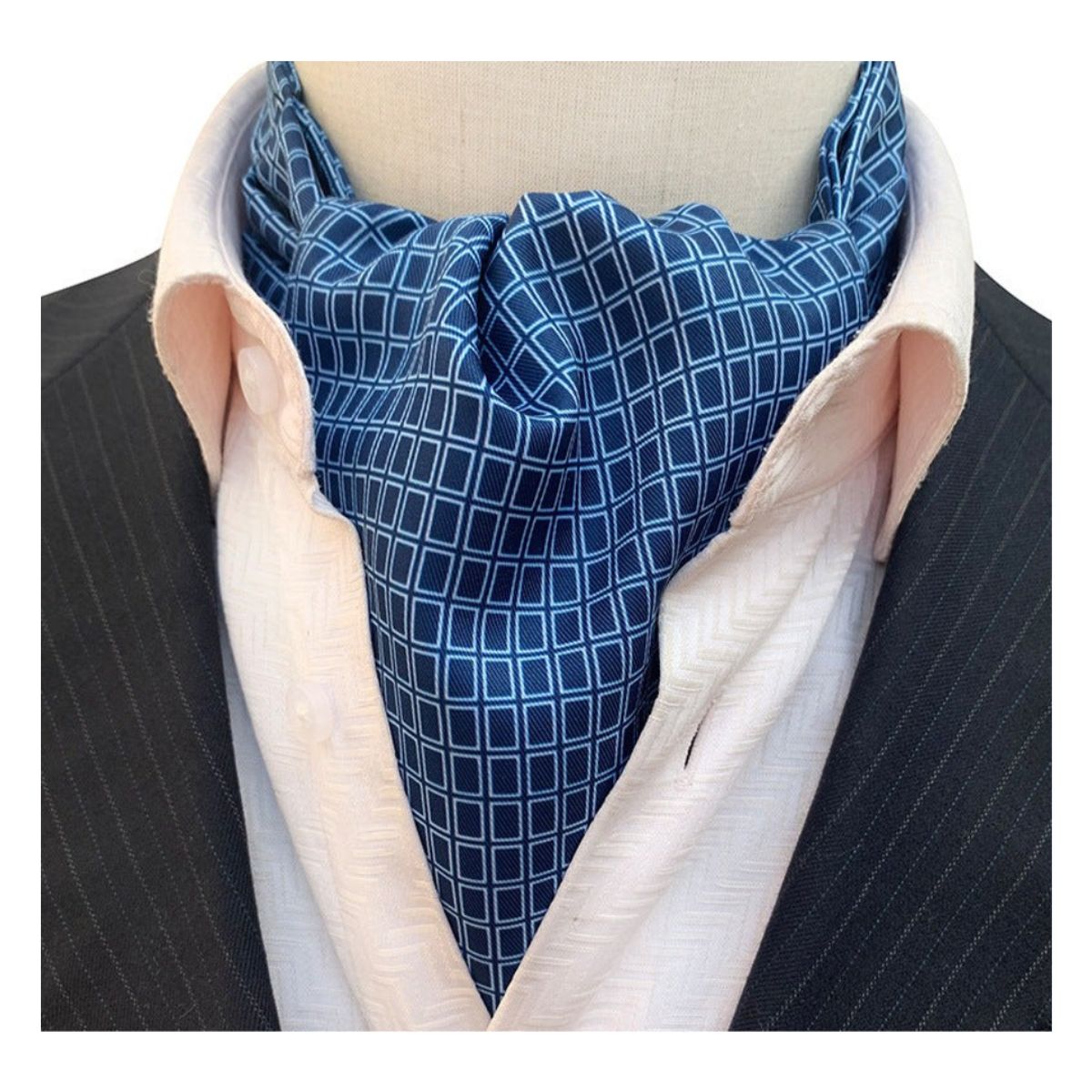 KAST PE - Corbata Ascot Renier Azul Elegante Grazne tie