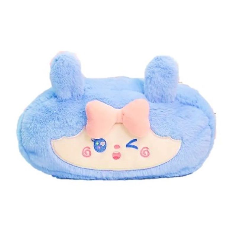 GENERICO - CARTUCHERA FELPA CELESTE