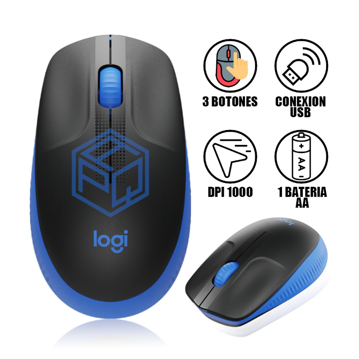 LOGITECH - MOUSE LOGITECH M190 - AZUL