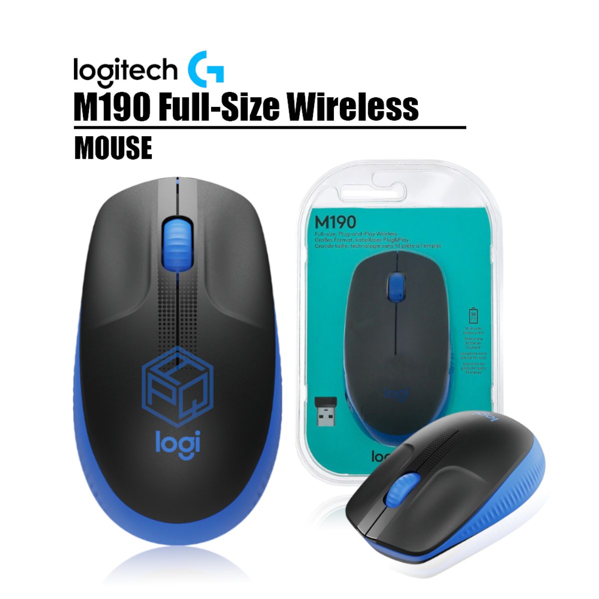 LOGITECH - MOUSE LOGITECH M190 - AZUL